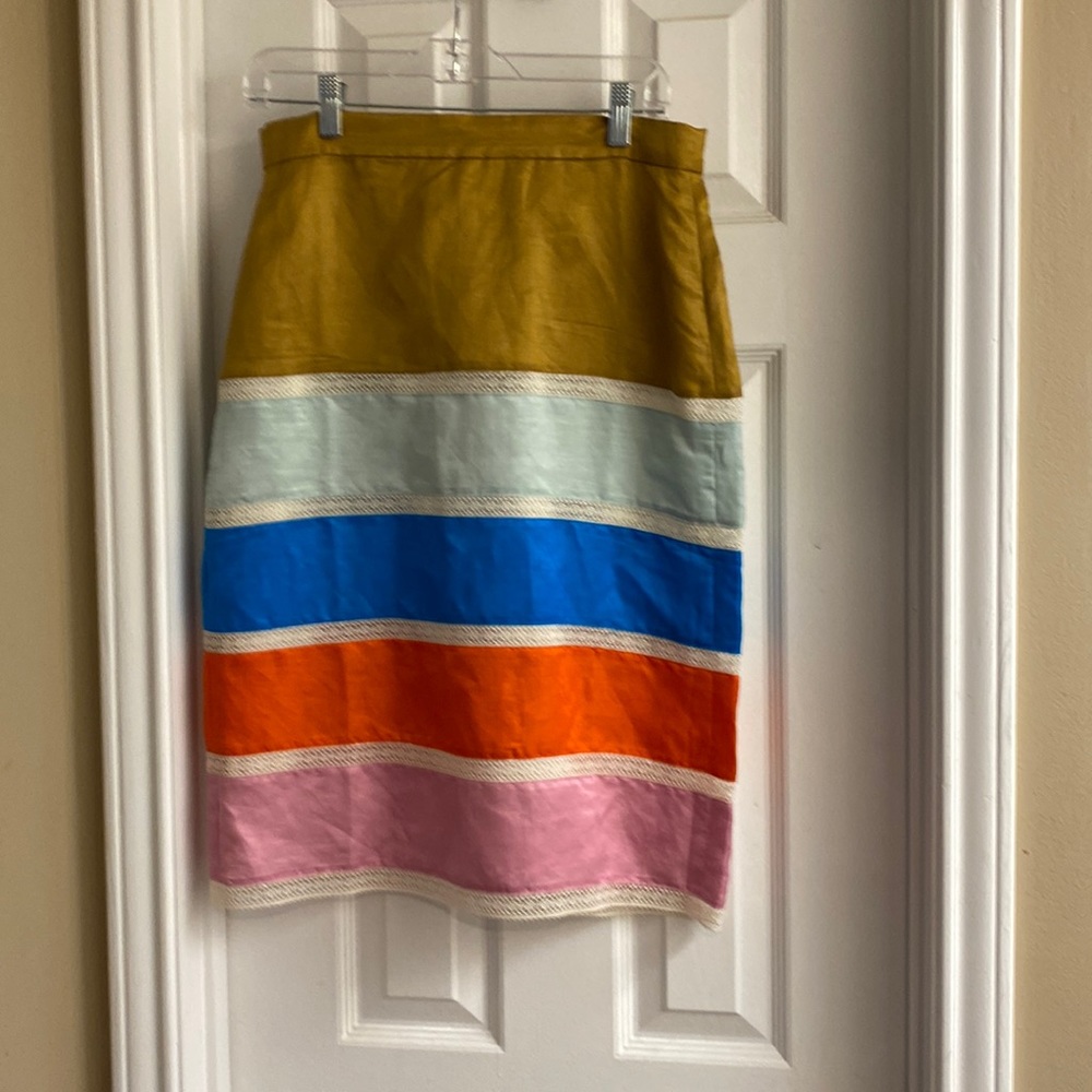 J Crew, Crochet Ribbon Skirt in Colorblock. Size 6.
